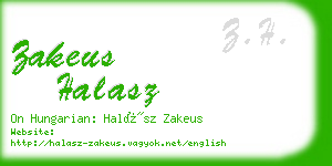 zakeus halasz business card